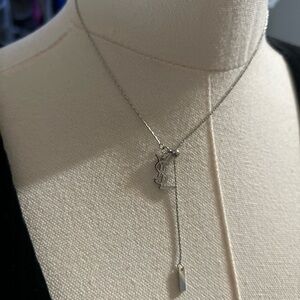 YSL dainty Elegant Silver Pendant Necklace